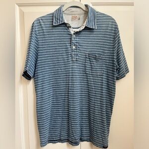 Faherty Striped Organic Cotton Polo Medium M